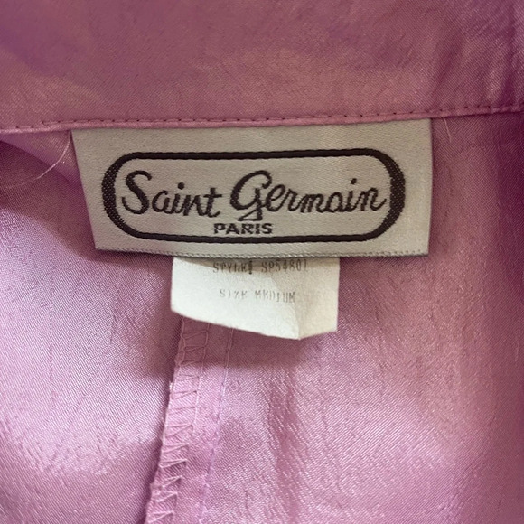 VINTAGE Rare St. Germain Retro 80s Swishy Pink & White Tracksuit Set Size Medium - Picture 6 of 12
